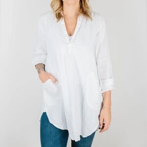CP Shades Teton Cotton Pocket Front Tunic White Small s